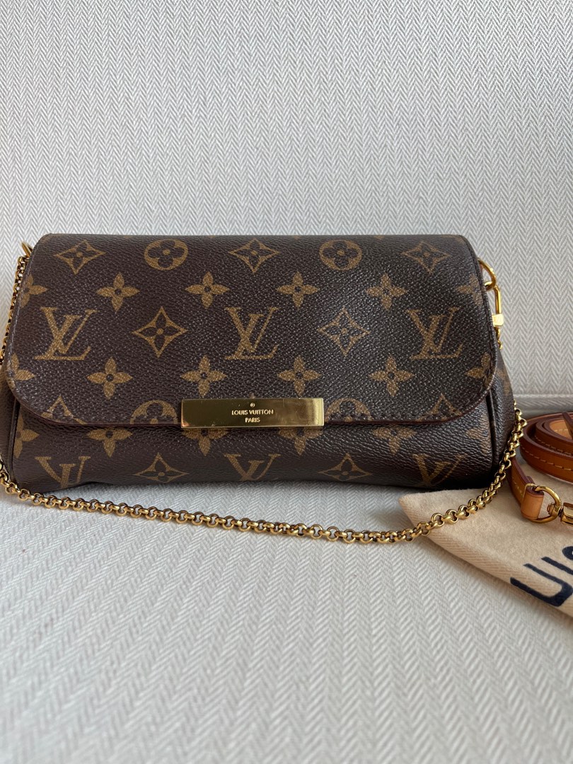 LOUIS VUITTON Favorite PM Monogram Canvas Clutch Bag Brown