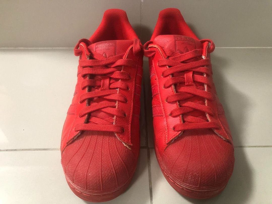 Adidas Superstar All Red Men s Fashion Footwear Sneakers on