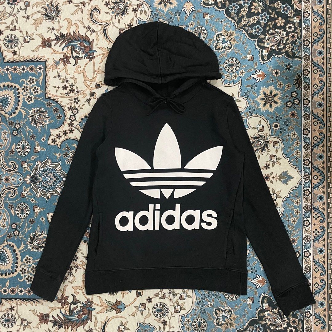Adidas trefoil hoodie sizing sale