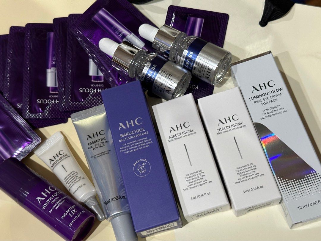 AHC eye cream, bakuchiol stick, samples, Beauty & Personal Care, Face