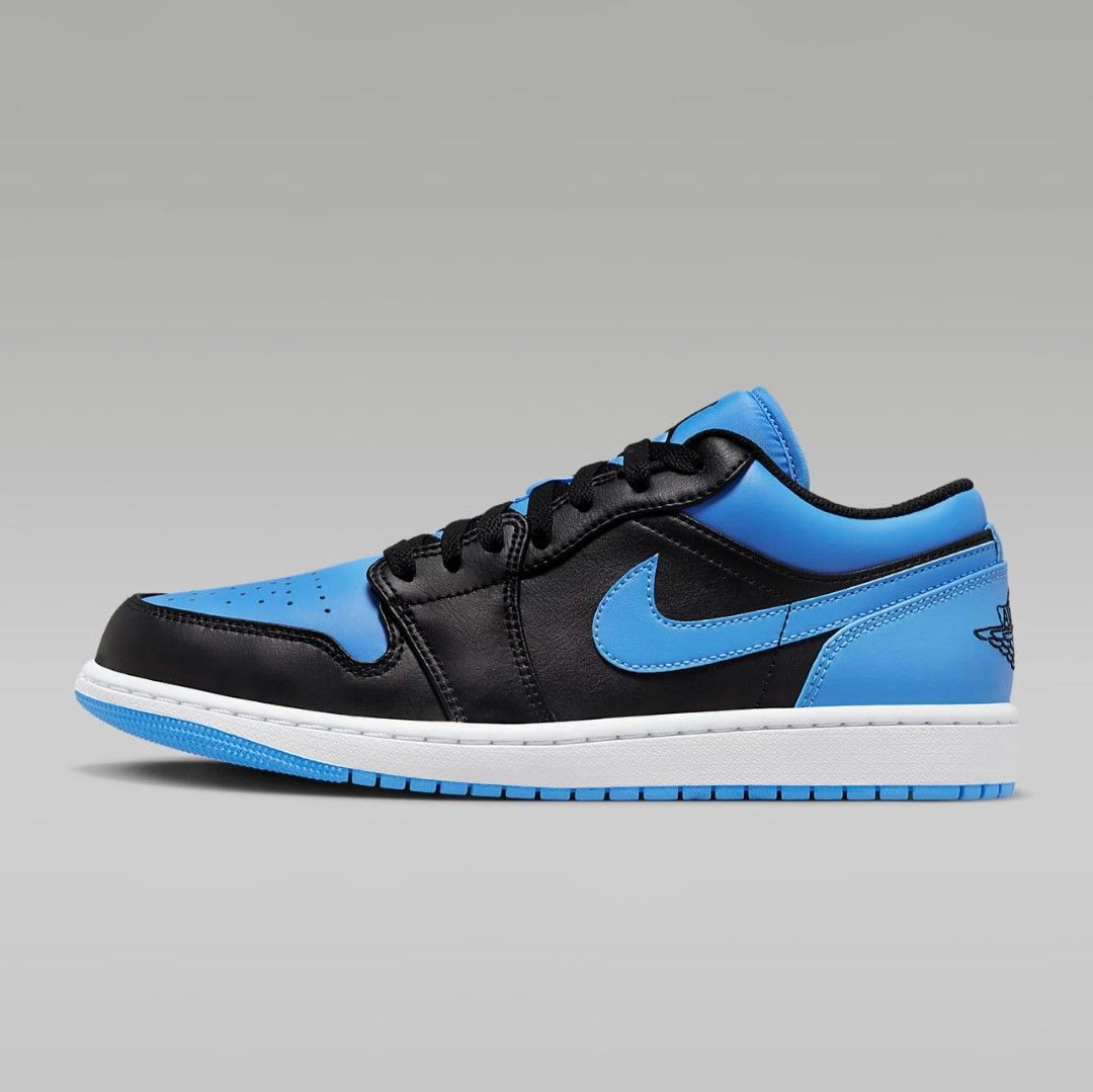 Air Jordan 1 Low Black Blue Men s Fashion Footwear Sneakers on