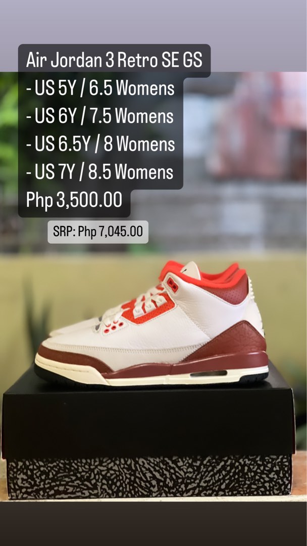 Air Jordan 3 Retro SE GS . See sizes below. Women s Fashion