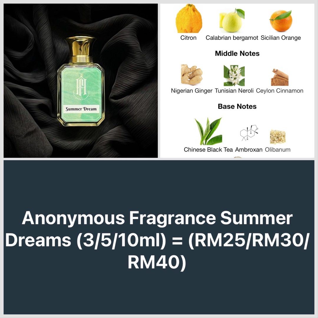 Anonymous Fragrance Summer Dream Decant, Beauty & Personal Care