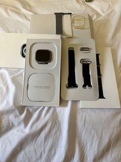 Apple Watch Ultra 49mm Original Authentic 2nd Hand With Free Strap And Case With Box and Free Airpods