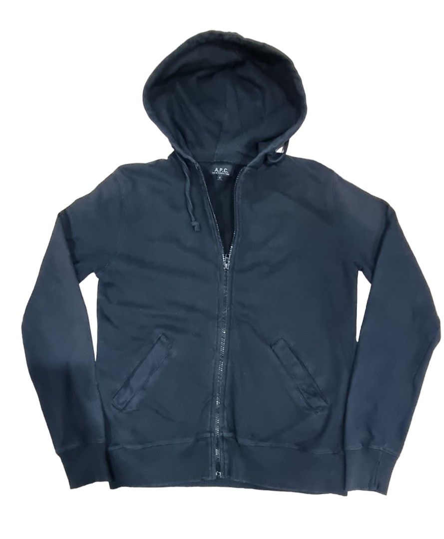Auth APC A.P.C.Black Cotton Zip Down Hoodie Size 0 Women s