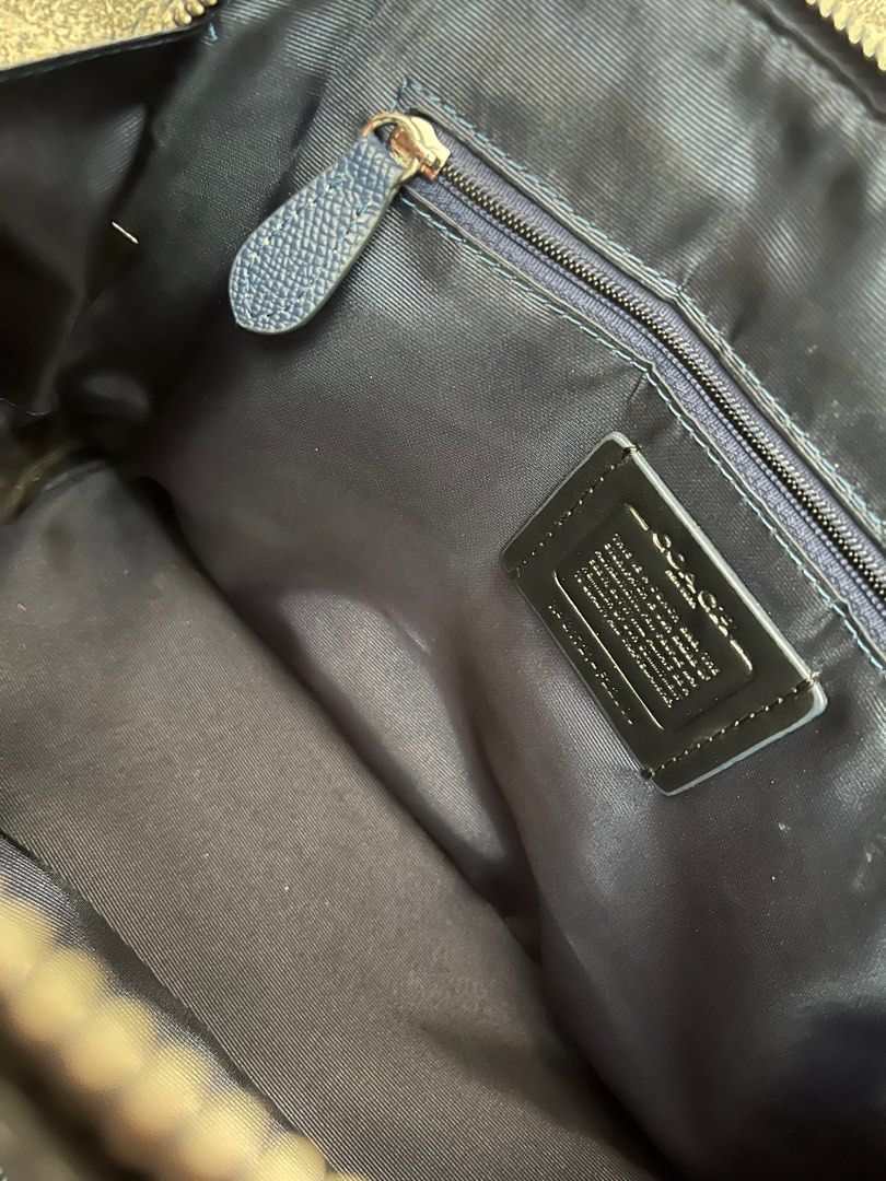 AUTHENTIC COACH HANDBAG purse LEATHER FABRIC carry bag BROWN logo NICE!!  clean | eBay