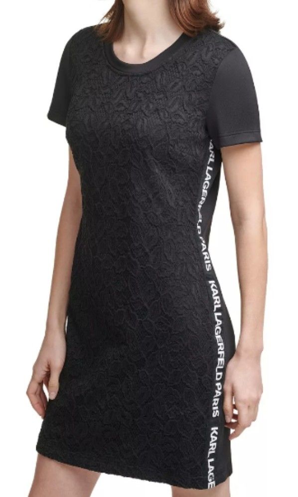 Authentic Karl Lagerfeld Logo Taping Lace Dress, Women's Fashion, Dresses &  Sets, Dresses on Carousell