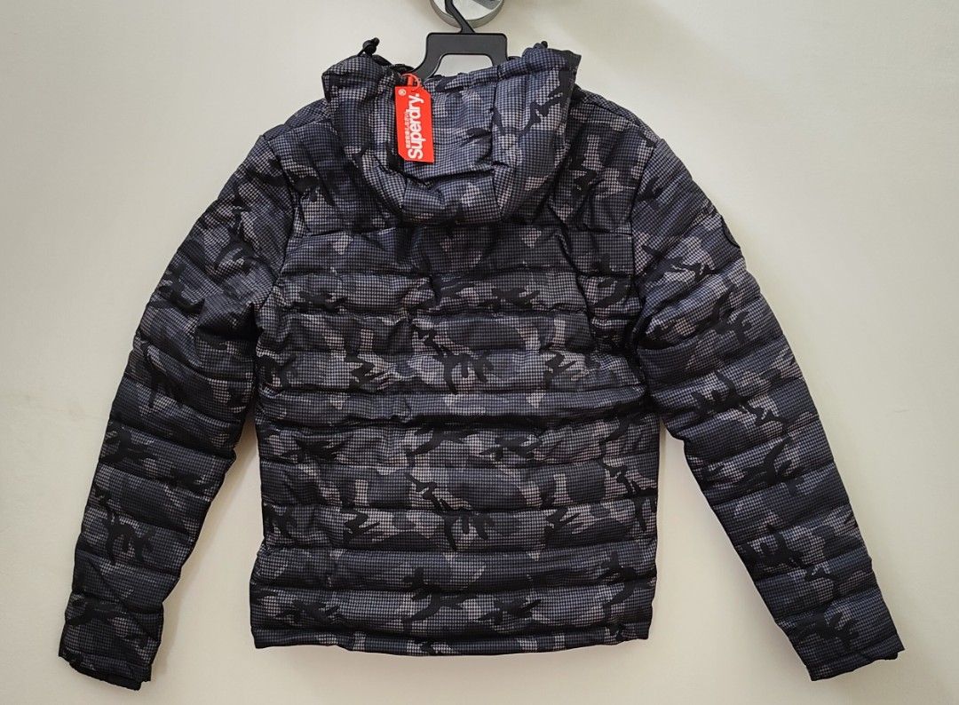 Authentic Superdry Tweed Double Zip Fuji Grey Camo Men s