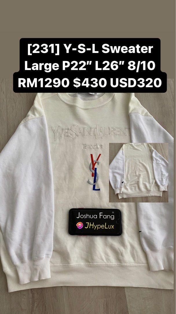 Ysl white sweater hot sale