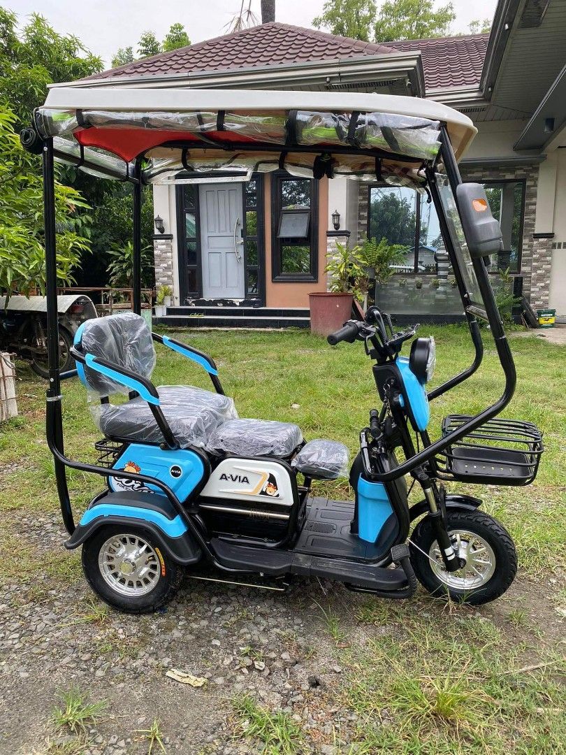 AVIA CROWN 001 TRANSFORMER ETRIKE (Category: Bicycles) located in Pasig City. Submitted by gemma_00 (Listing ID 1260895197, Image 2). Description: AVIA CROWN 001 TRANSFORMER ETRIKE ‼️₱26,500 💥SALE PRICE INCLUSIONS: ✅Unit with complete accessories 👍Kasama bobong 👍kasama trapal 👍Kasama Automatic Wiper 👍Kasama Side mirror With panel With anti theft alarm 3 seater Front & Back Basket Battery Lead Acid 48 V 20AH 600 Watts 15-30 Km Range 40-45 Km/