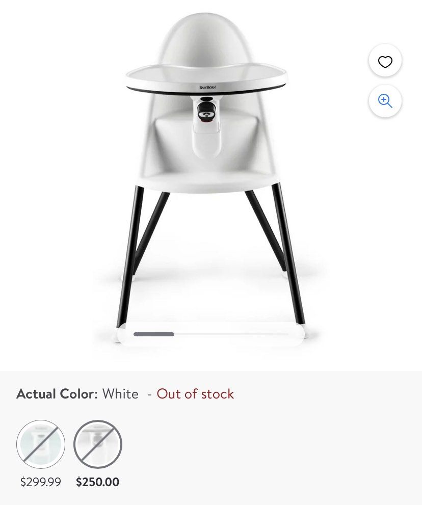 Baby bjorn high sales chair white