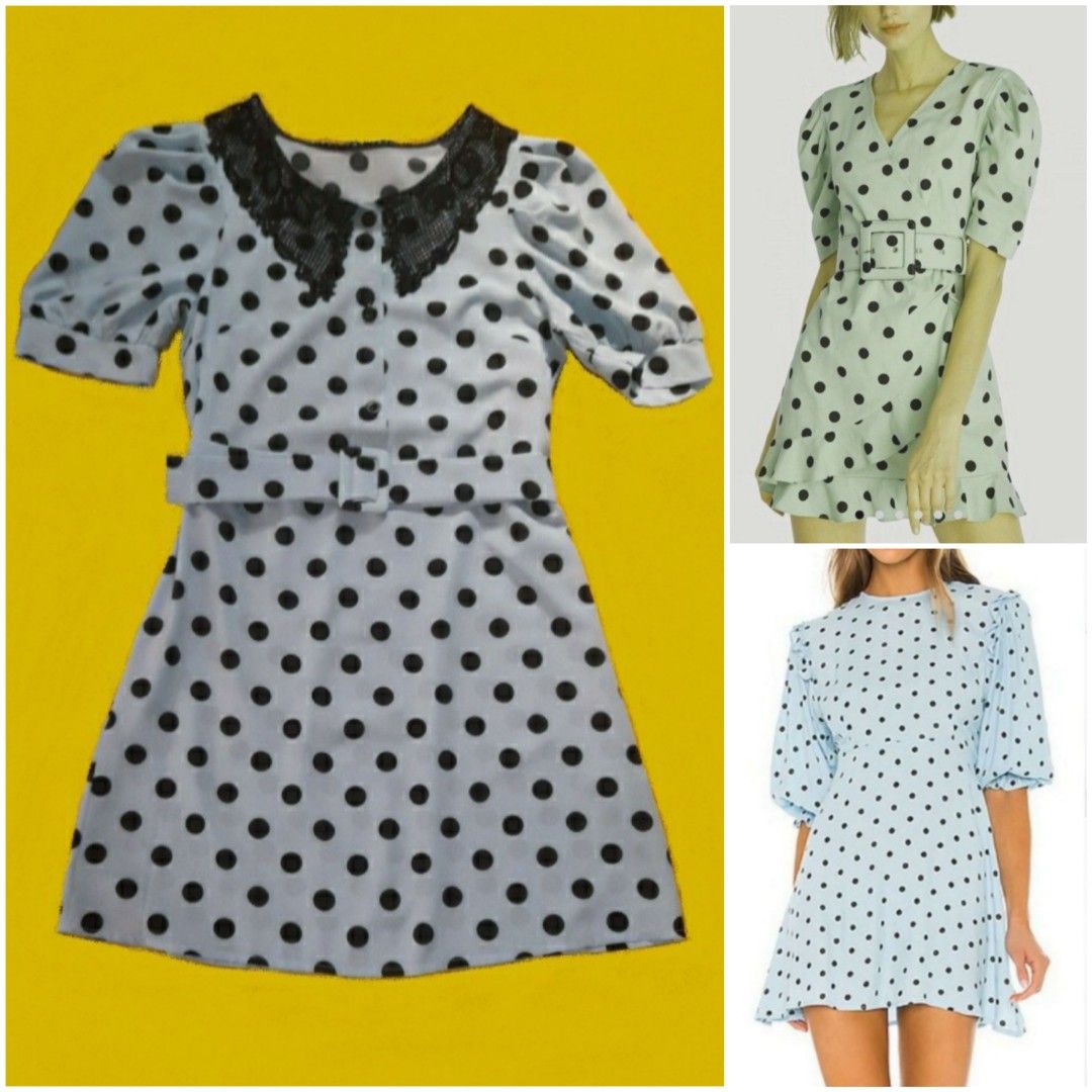 Vintage blue polka dot dress 2025