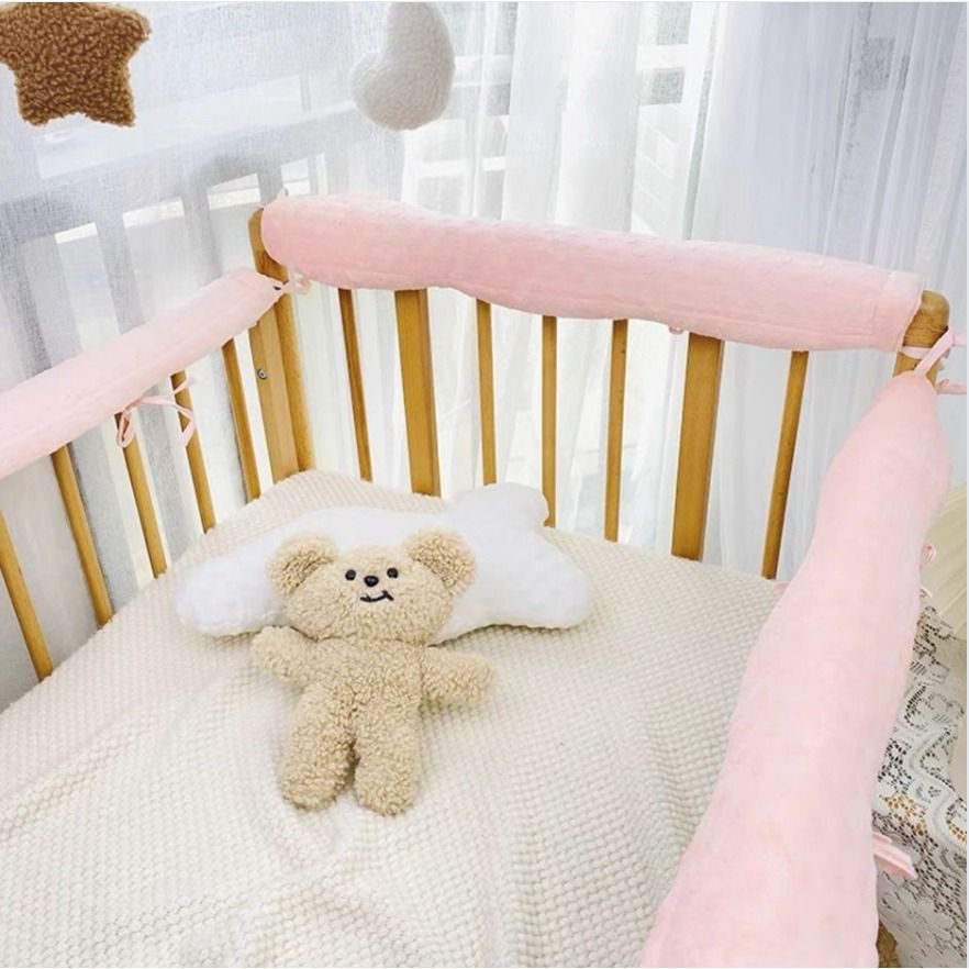 Baby Crib Rail Cover Protector Set Wrap Around Protection Safe Teething Guard Cushion Bed