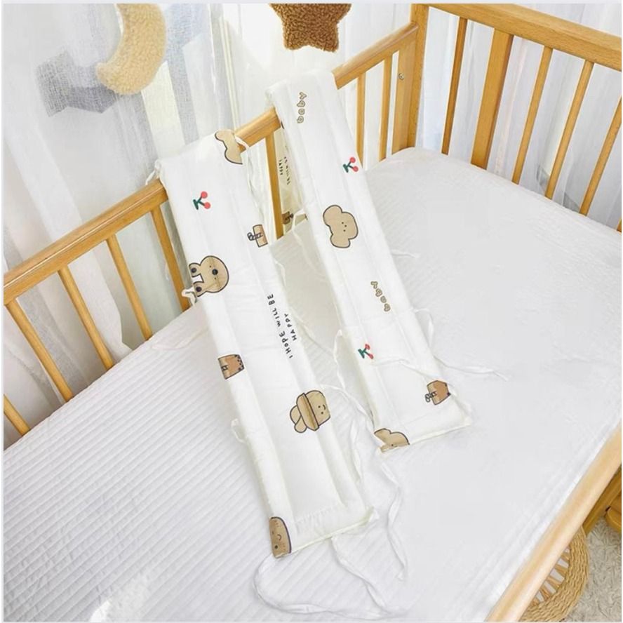 Baby Crib Rail Cover Protector Set Wrap Around Protection Safe Teething Guard Cushion Bed