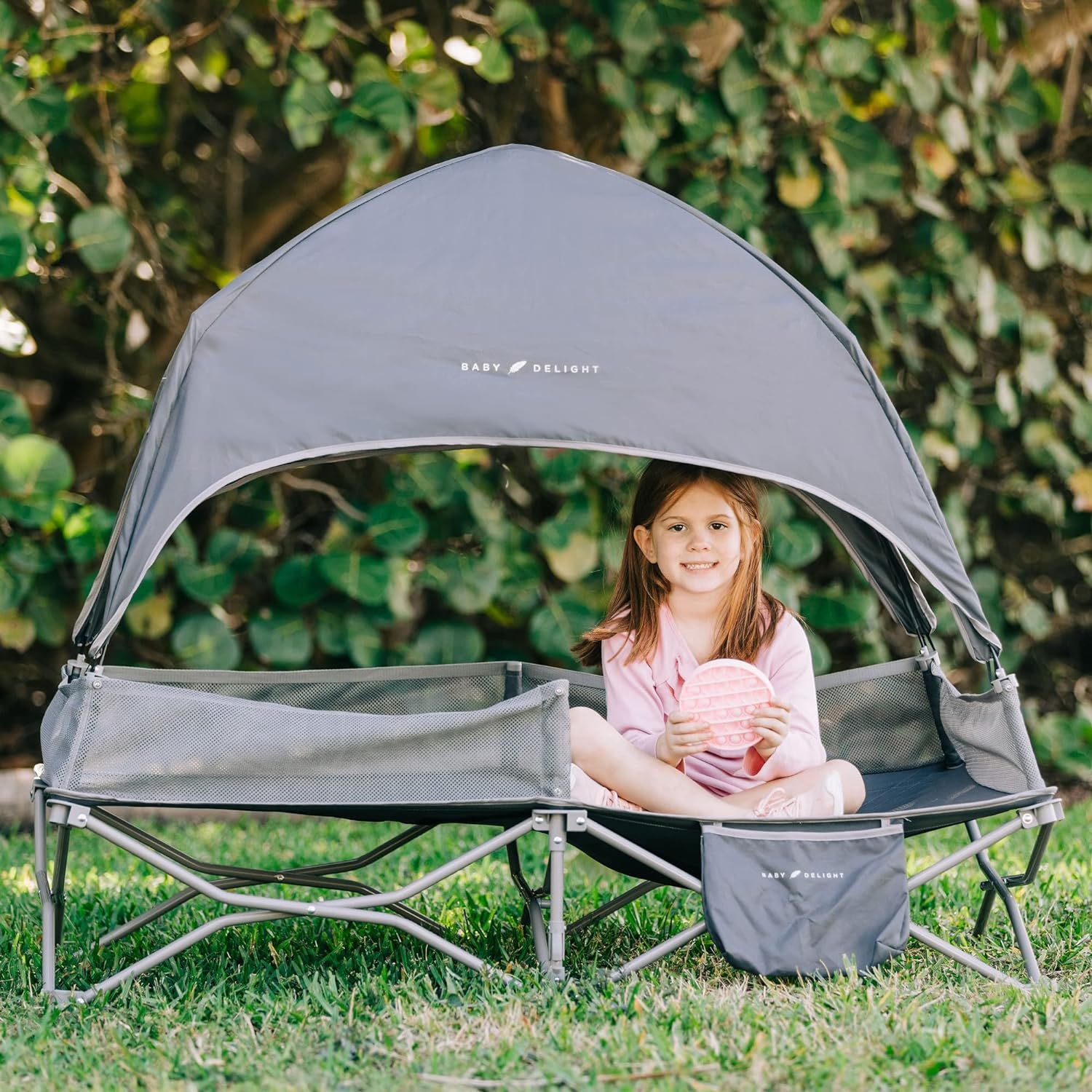 Baby Delight Go with Me Bungalow Deluxe Portable Travel Cot Grey