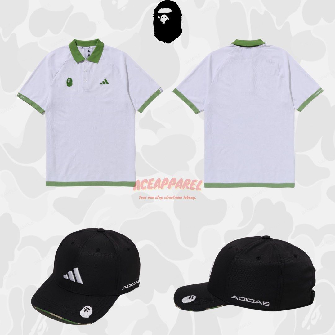 Bape x Adidas Golf Polo, Cap Gloves Towel, Men's Fashion