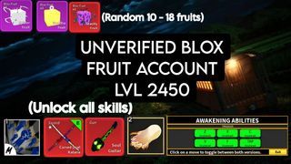 Blox Fruit Account Lv:2450Max, Awaken Magma, GodHuman, Unverified  Account