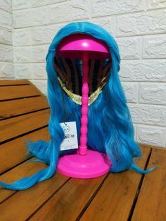 Blue female long wig