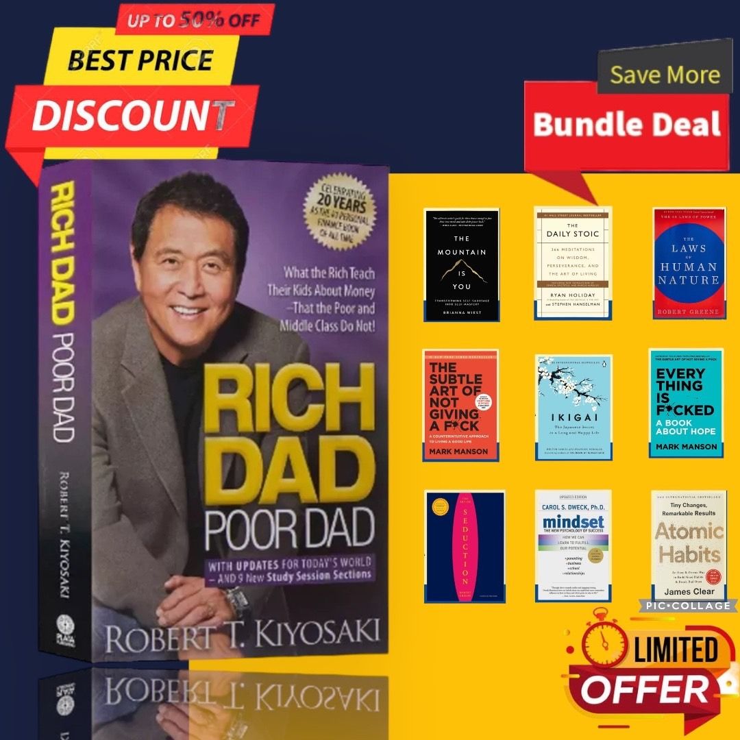 [BUNDLE PROMO] RICH DAD POOR DAD PLUS ONE SELFHELP MOTIVATIONAL BOOK