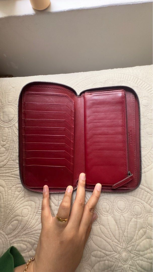 Burberry red hot sale leather wallet