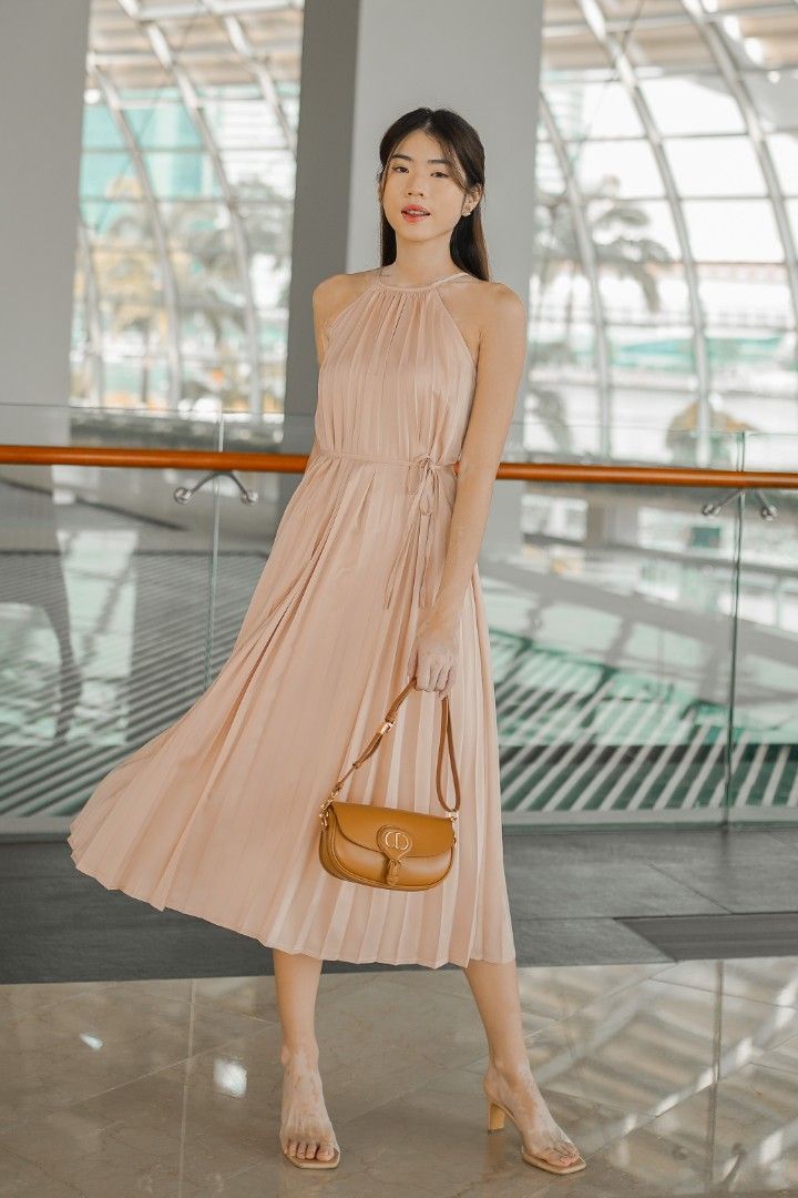tiara satin dress YAURA Tiara Dress in Pink
