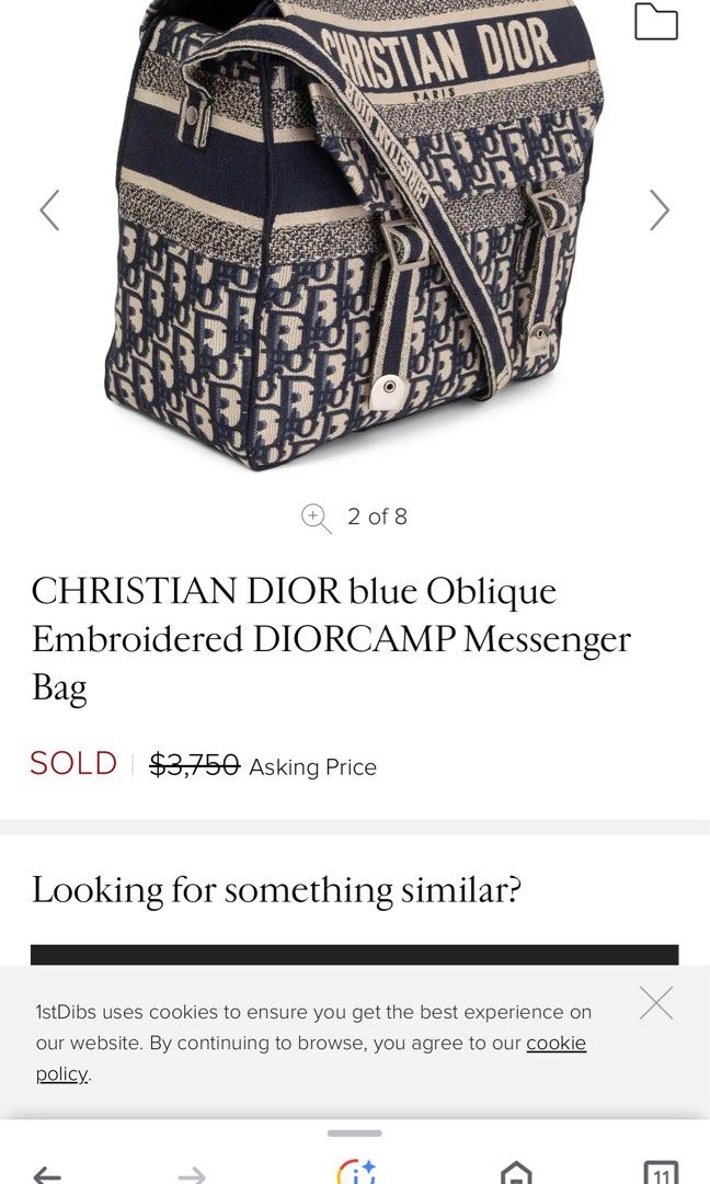 Christian Dior Vintage Trotter Charm Shoulder Bag Diorissimo Canvas Medium  at 1stDibs