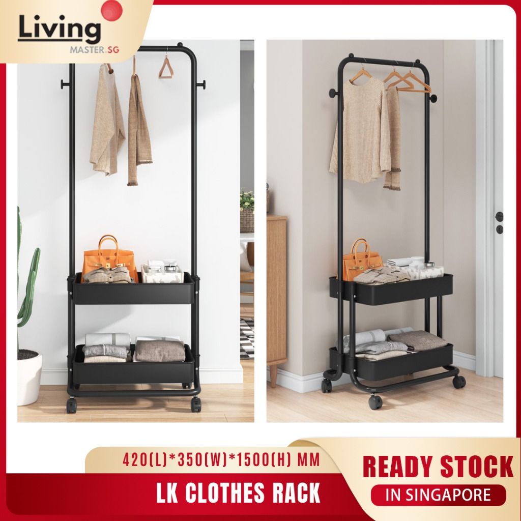Cloth Hanging Rack with Wheels / Movable Clothes Organizer / Cloth ...