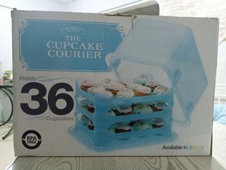 Blue Cupcake Storage Carrier 3-Tier Holds 36 Cupcakes Or 3 Sheet Cakes -  household items - by owner - housewares sale