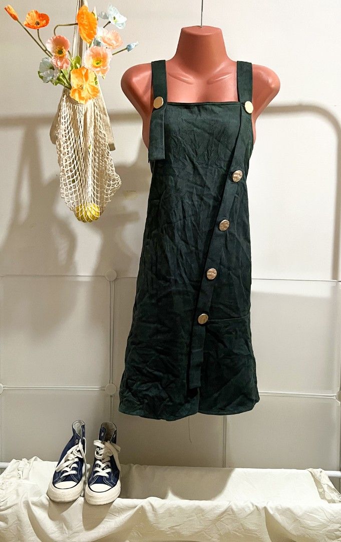 Dark Green Corduroy Dress Women s Fashion Dresses Sets