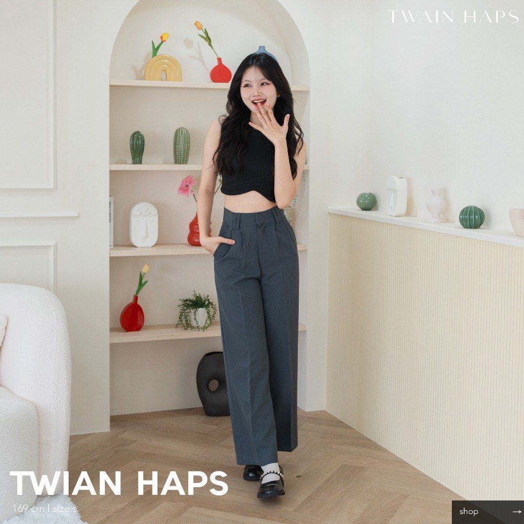 High Waist Pants, Women's Fashion, Bottoms, Other Bottoms on Carousell