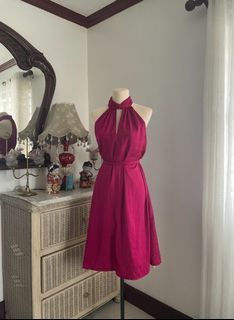 Dark Shade of Pink Halter Dress perfect for Night or Day Events Party Dress