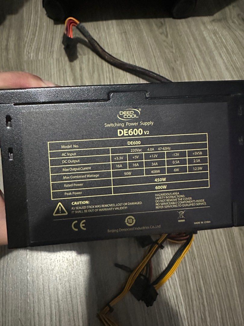 Deepcool DE600 V2 450W power supply PSU, Computers & Tech, Parts ...