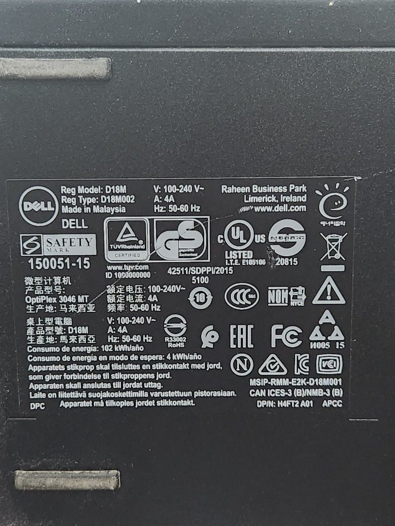 Desktop CPU PC Dell D18M Optiplex 3046MT Intel i3, Computers & Tech