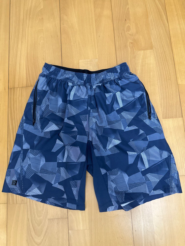 Domyos Decathlon Short Blue Camo Print, Men's Fashion, Bottoms, Shorts ...