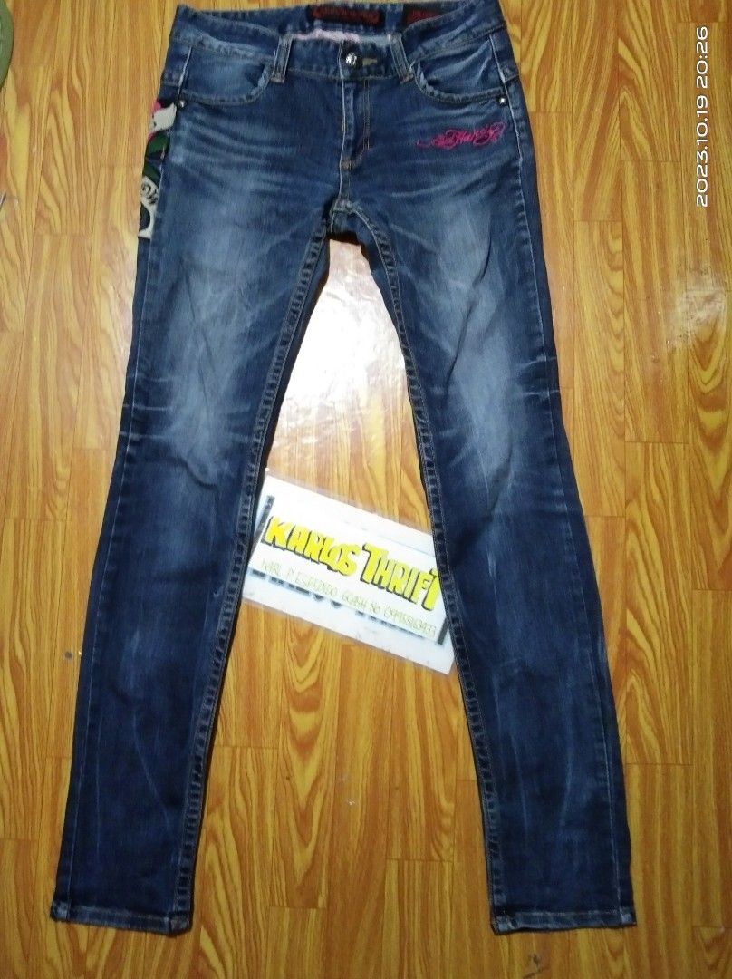 ED HARDY X RED PEPPER SKINNY DENIM PANTS, Women's Fashion, Bottoms