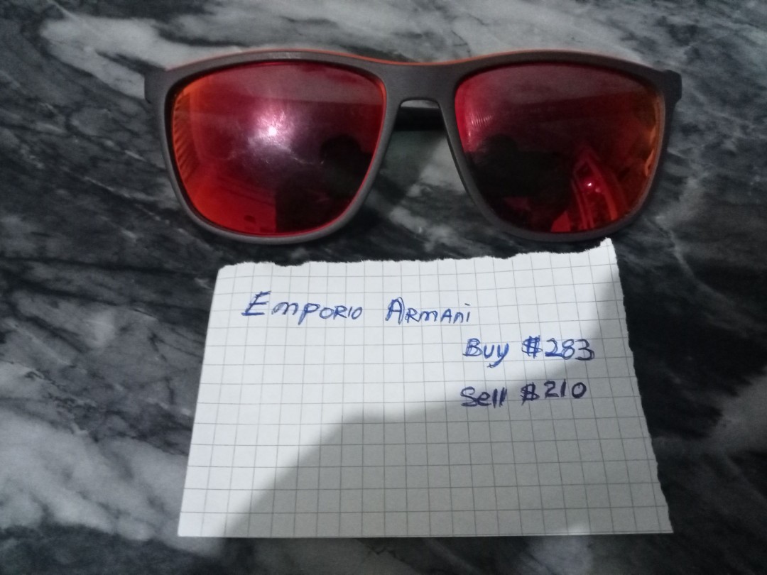 Emporia Armani Sunglasses (Red Glasses), Men's Fashion, Watches ...