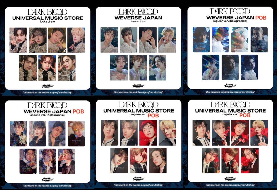 ENHYPEN DARK BLOOD WEVERSE WVS JAPAN UMS POB PHOTOCARD PC, Hobbies