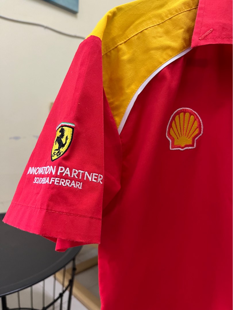 Ferrari x Shell Uniform Shirt Men s Fashion Tops Sets Formal
