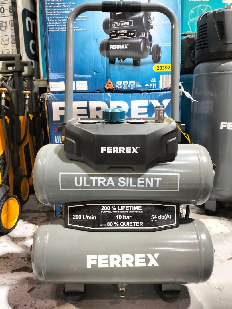 FERREX 20L Ultra Silent Compressor (HC20SITWIN) surplus from australia, Commercial & Industrial