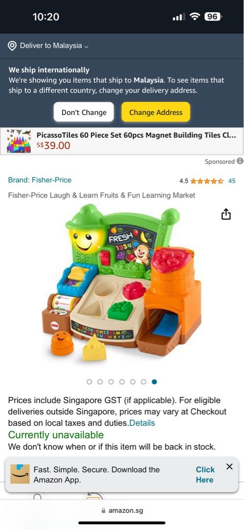 Fisher price fruits and fun learning market shop