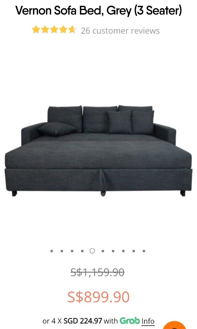 Vernon 3 top seater sofa bed