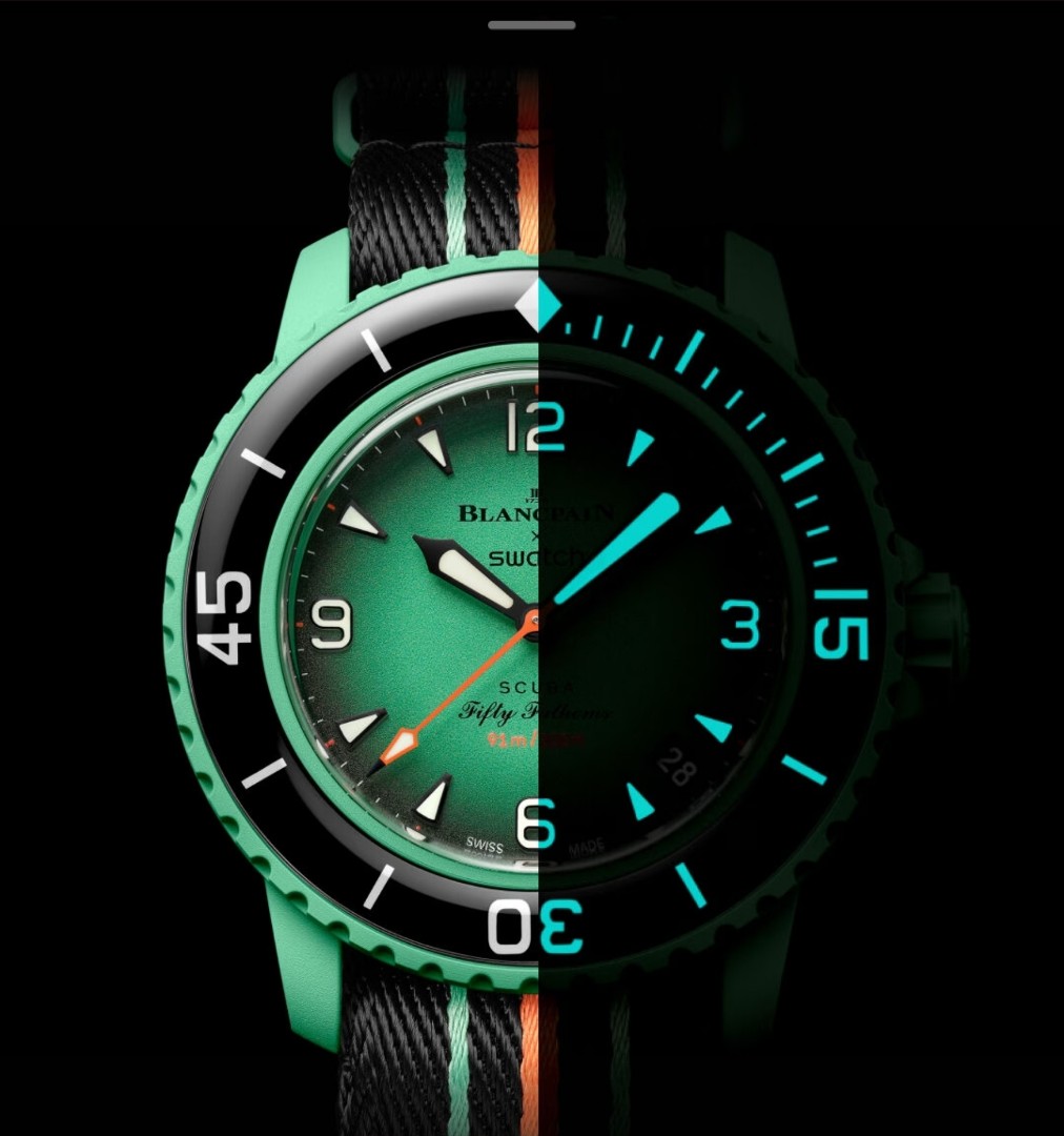 Free delivery Indian Ocean Swatch X Blancpain with deposit