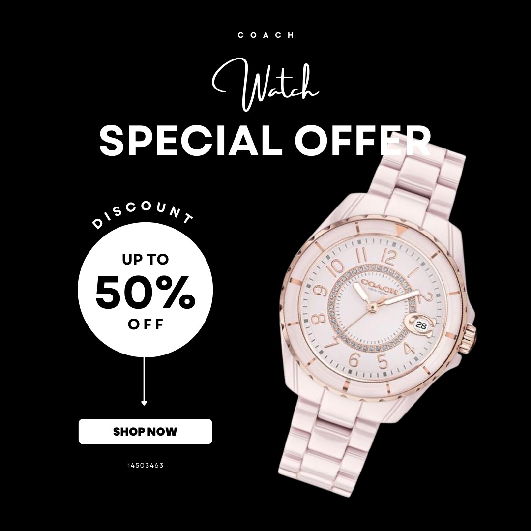 Coach pink ceramic top watch