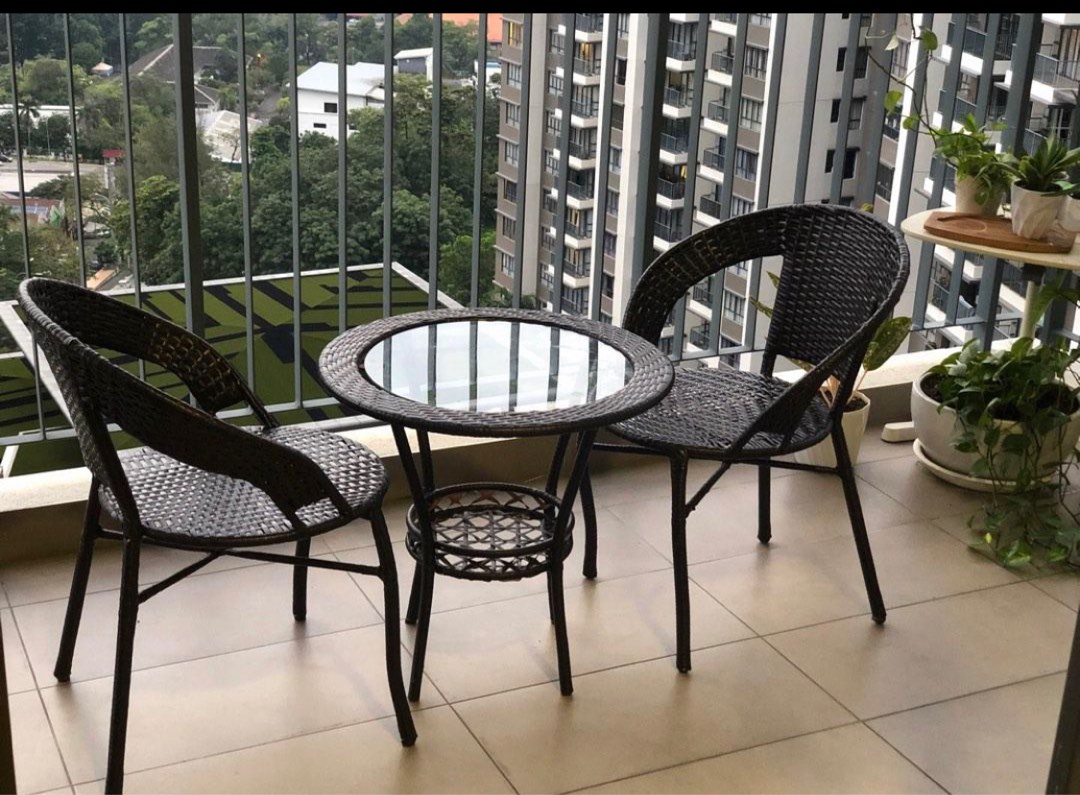 Garden chair and table set, Furniture & Home Living, Outdoor Furniture
