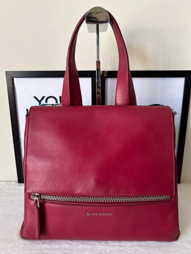 Givenchy Pure Pandora Ba (Category: Luxury Bags & Wallets) located in Manila. Submitted by bagislifeshop (Listing ID 1260968025, Image 2). Description: ☑️Available in Pampanga ✅Condition: 8.5/10 ✅Colour: Dark pink in SHW ✅Material: Calf leather ✅Inclusion: Tag, booklet and detachable strap .