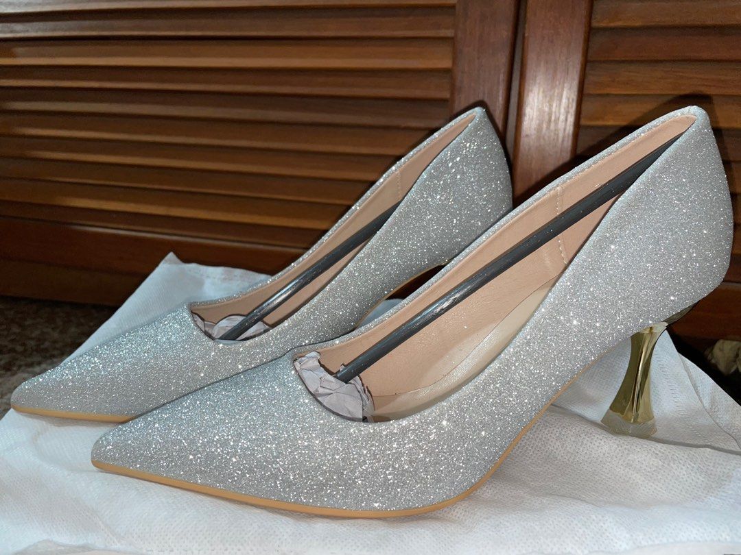 Glitter pointed toe heels outlet