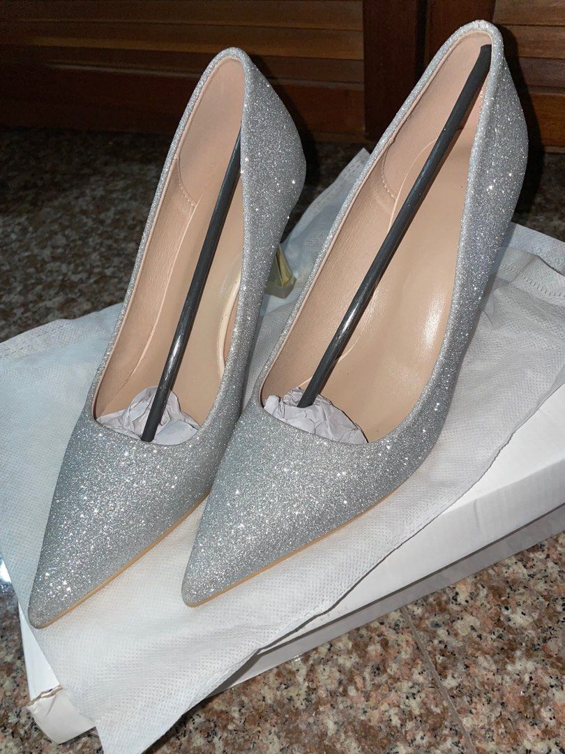 Glitter heeled Court Pumps Women s Fashion Footwear Heels on