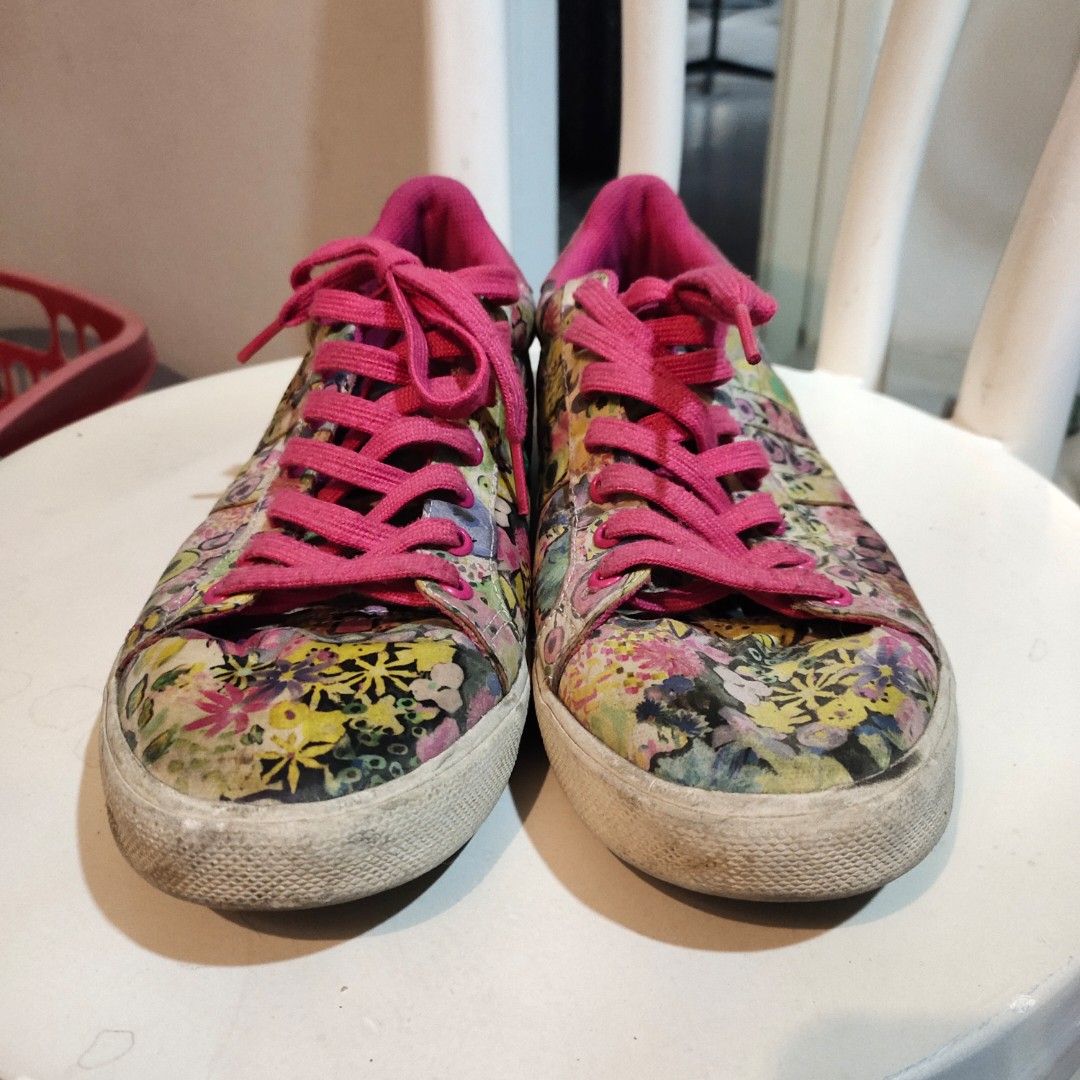 Pink floral outlet sneakers
