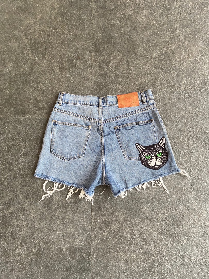 Gucci Cat Denim Short Women s Fashion Bottoms Shorts on Carousell