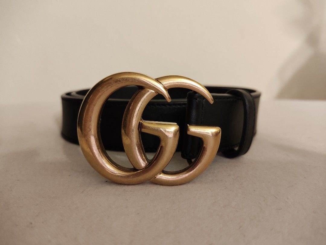 Gg black hotsell leather belt